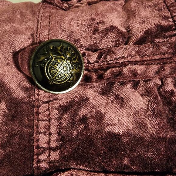 Free People Velvety Military Jacket Purple Size XS - Picture 15 of 15